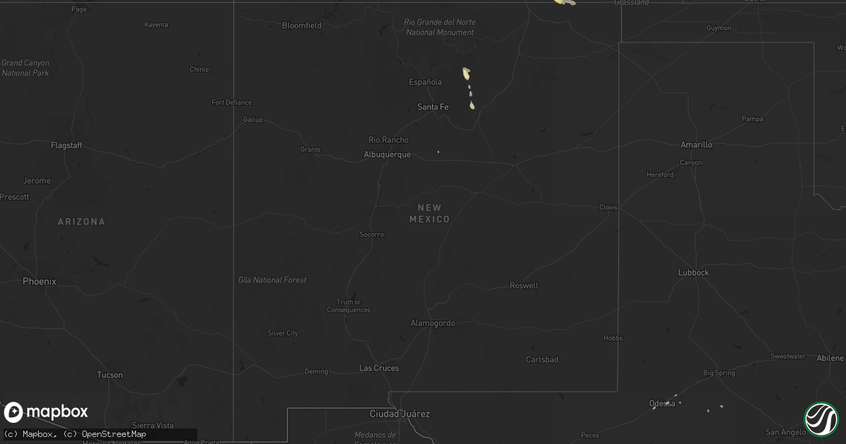 Hail map in New Mexico on June 6, 2013