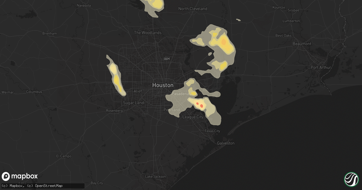 Hail map in Pasadena, TX on June 6, 2013