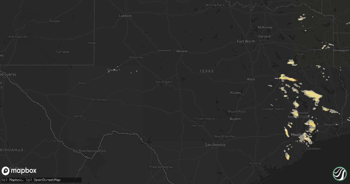 Hail map in Texas on June 6, 2013