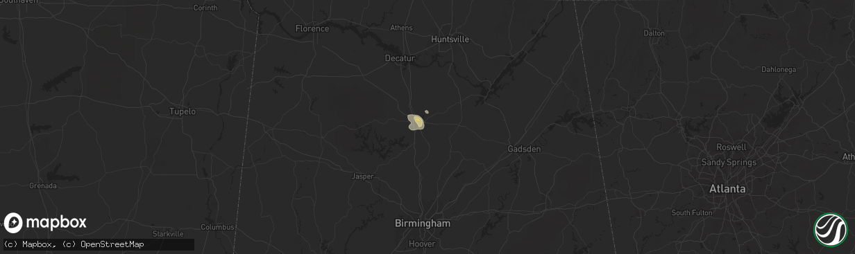 Hail map in Cullman, AL on June 6, 2014