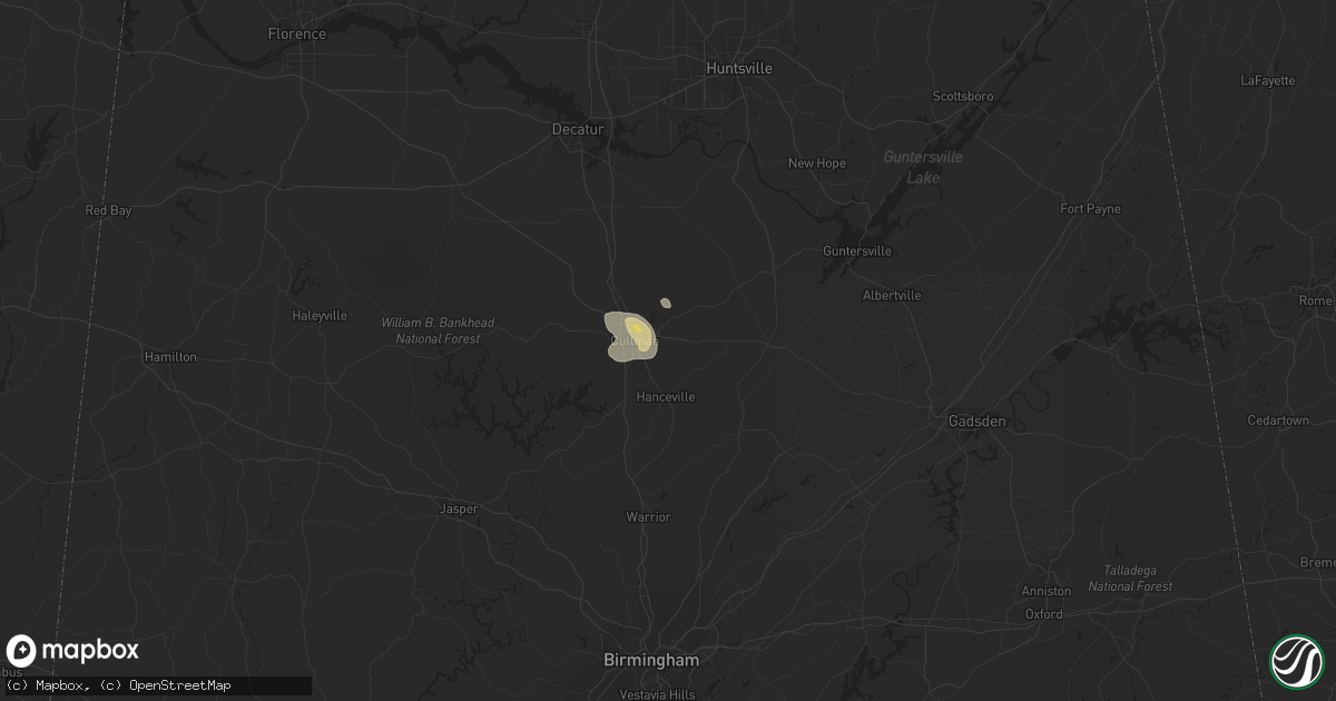 Hail map in Cullman, AL on June 6, 2014