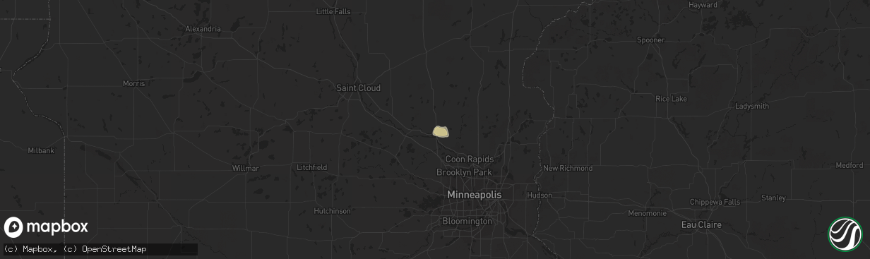 Hail map in Elk River, MN on June 6, 2014