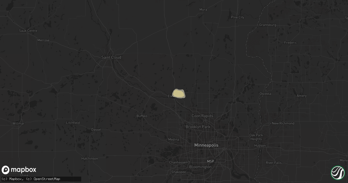 Hail map in Elk River, MN on June 6, 2014
