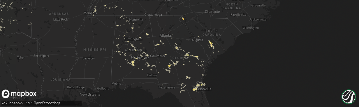 Hail map in Georgia on June 6, 2014
