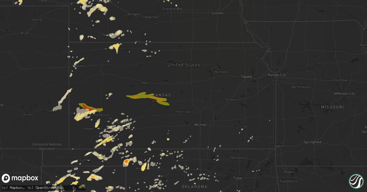Hail map in Kansas on June 6, 2014