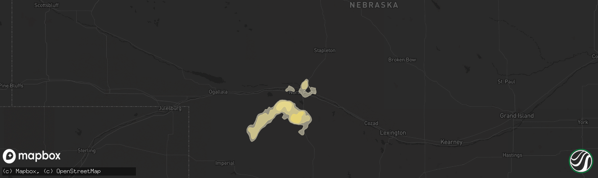 Hail map in North Platte, NE on June 6, 2014