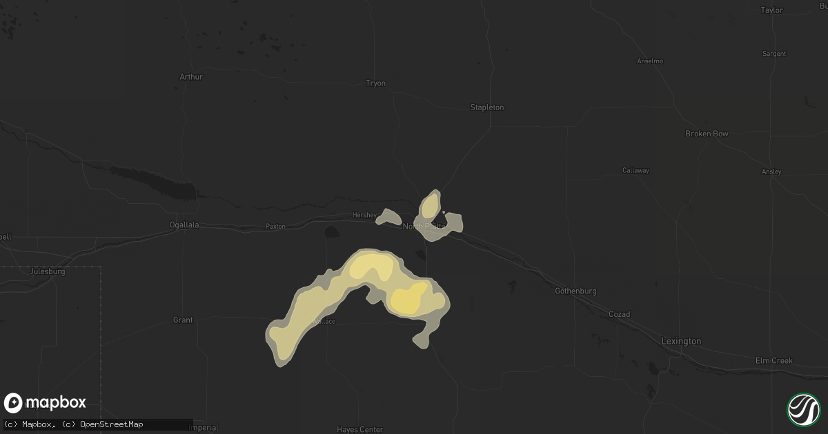 Hail map in North Platte, NE on June 6, 2014