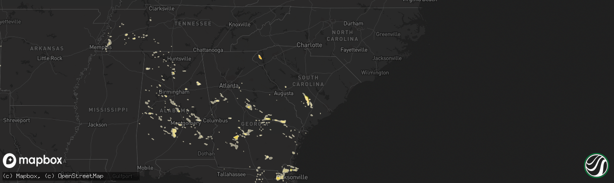 Hail map in South Carolina on June 6, 2014