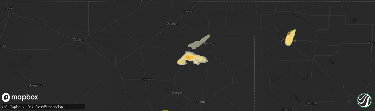 Hail map in Spearman, TX on June 6, 2014