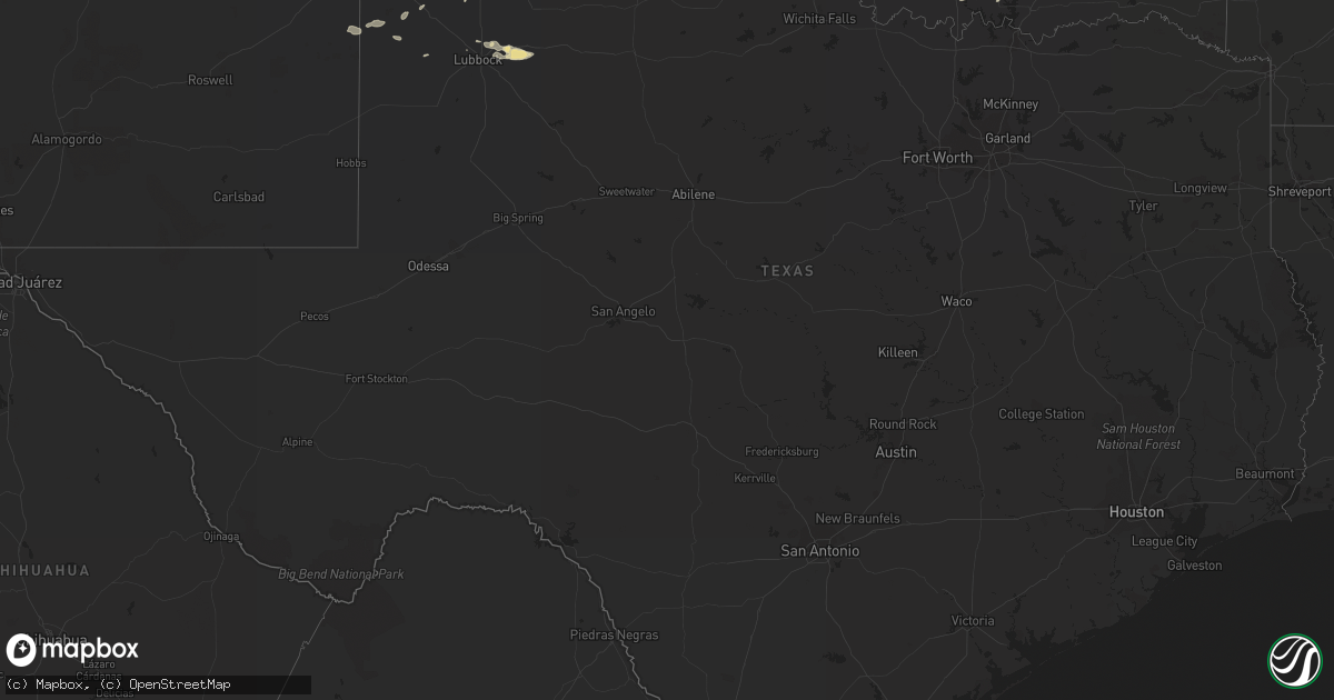 Hail map in Texas on June 6, 2014