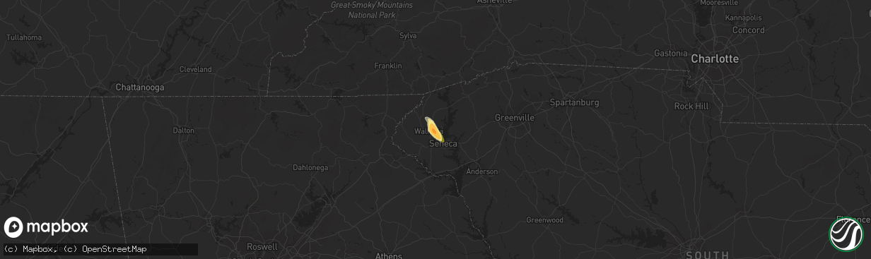 Hail map in West Union, SC on June 6, 2014