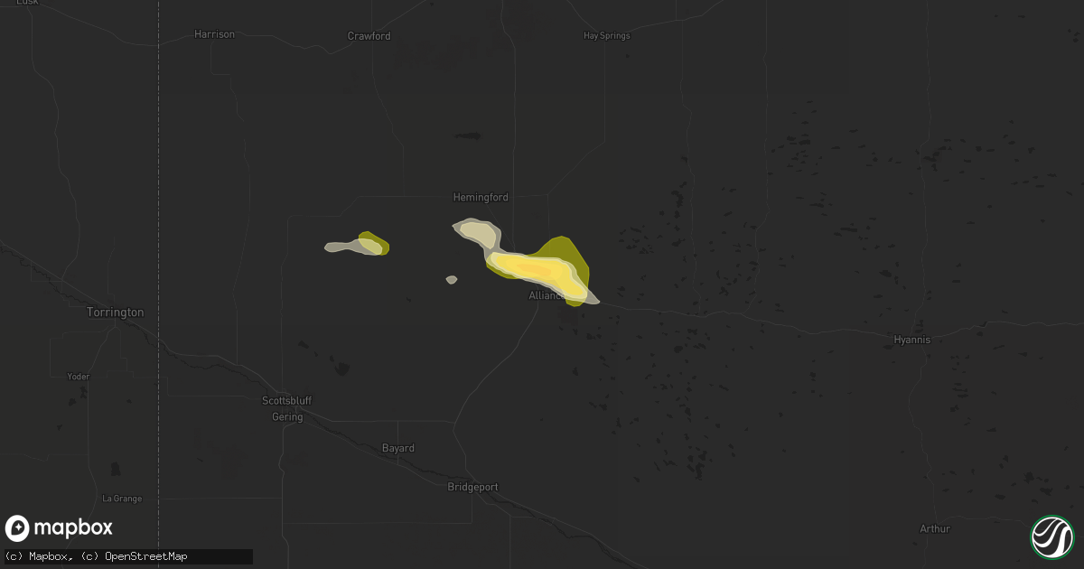Hail map in Alliance, NE on June 6, 2015