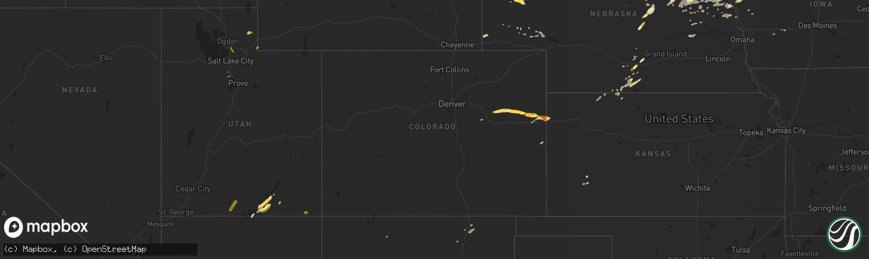 Hail map in Colorado on June 6, 2015