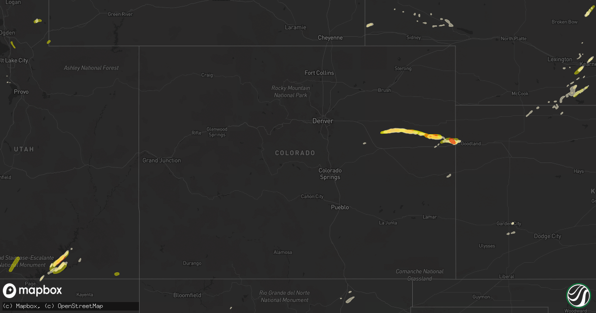 Hail map in Colorado on June 6, 2015