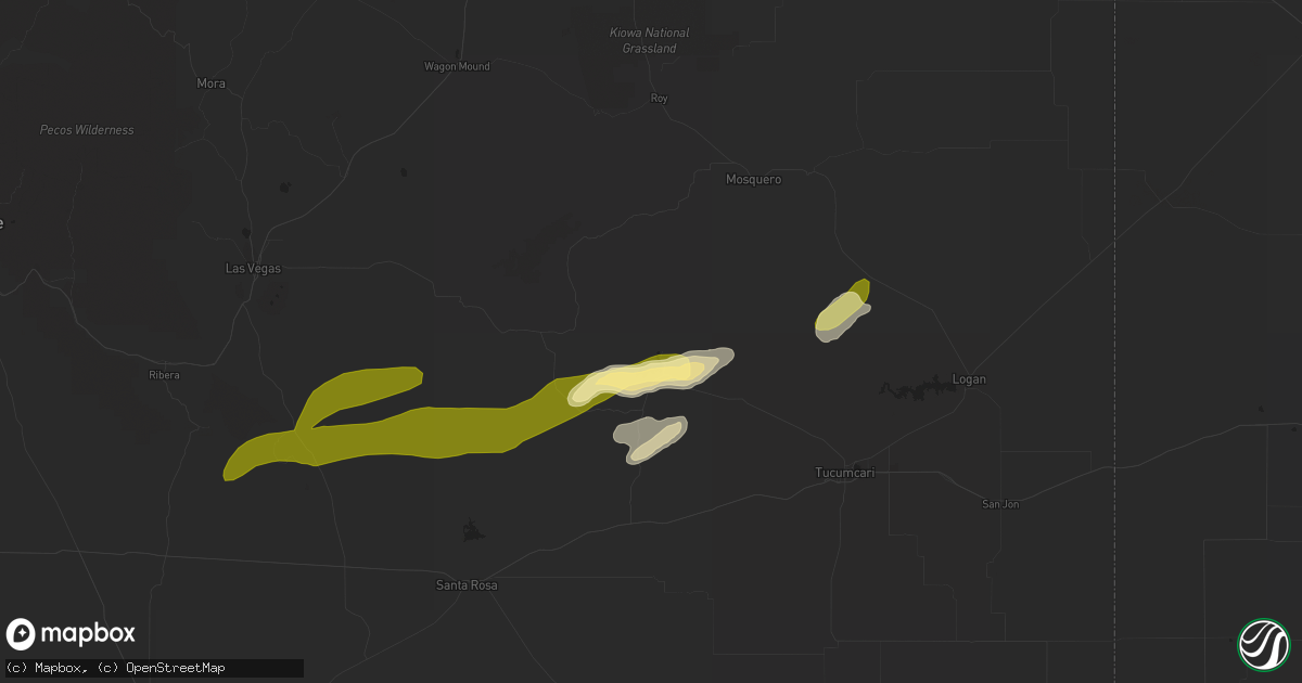 Hail map in Conchas Dam, NM on June 6, 2015