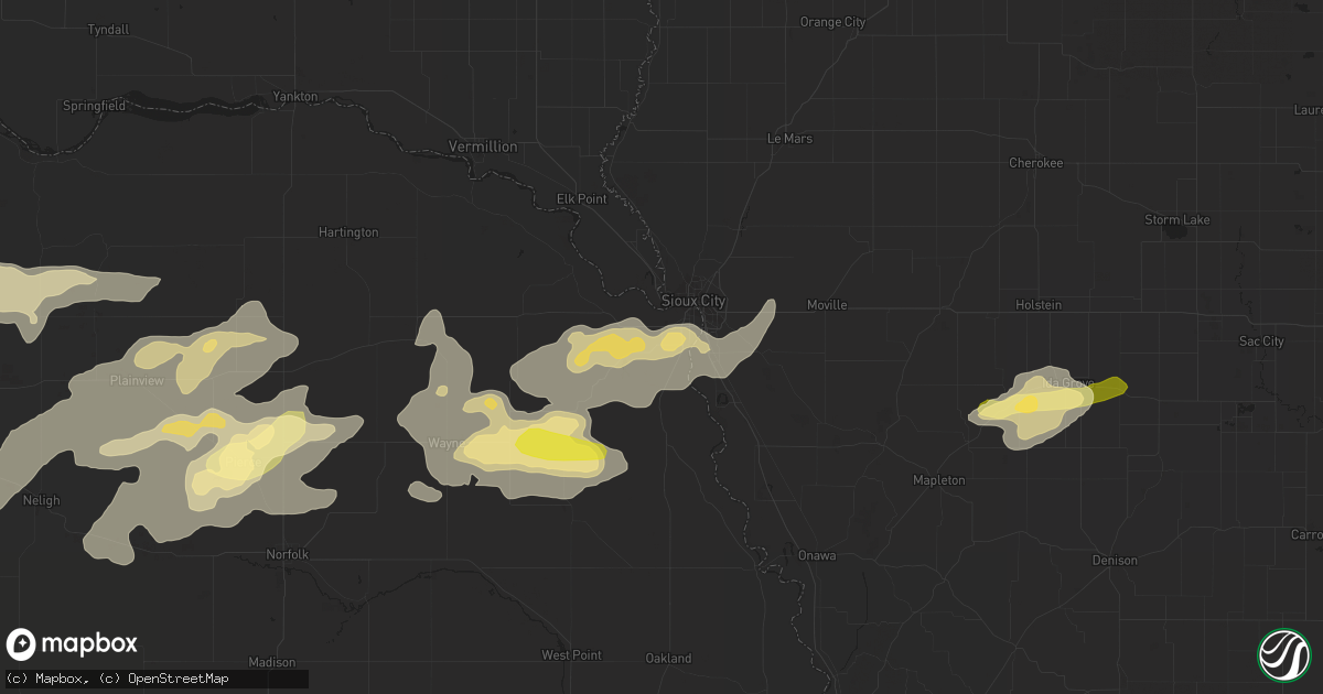 Hail map in Dakota City, NE on June 6, 2015