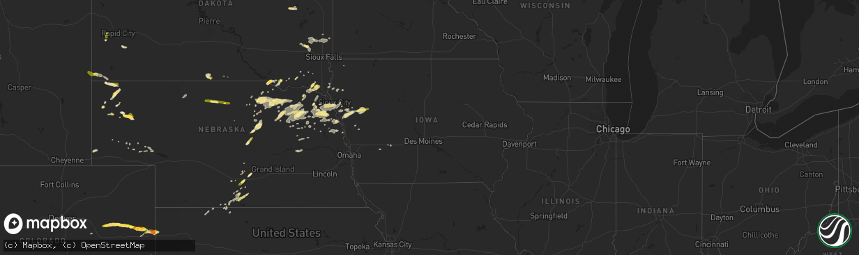 Hail map in Iowa on June 6, 2015