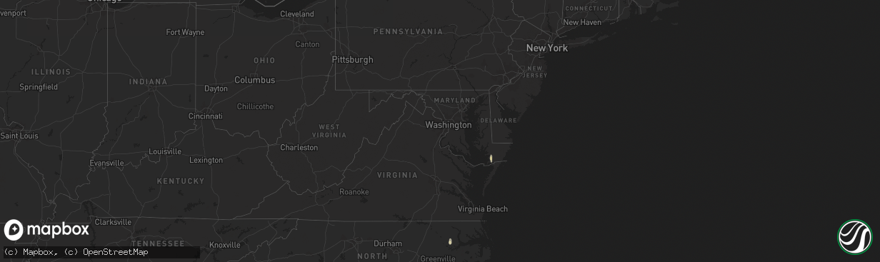 Hail map in Maryland on June 6, 2015