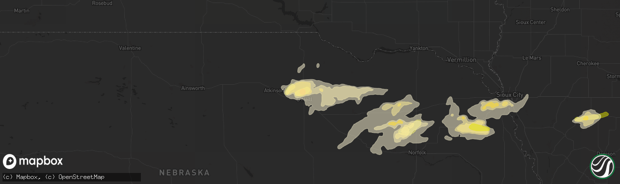 Hail map in Oneill, NE on June 6, 2015