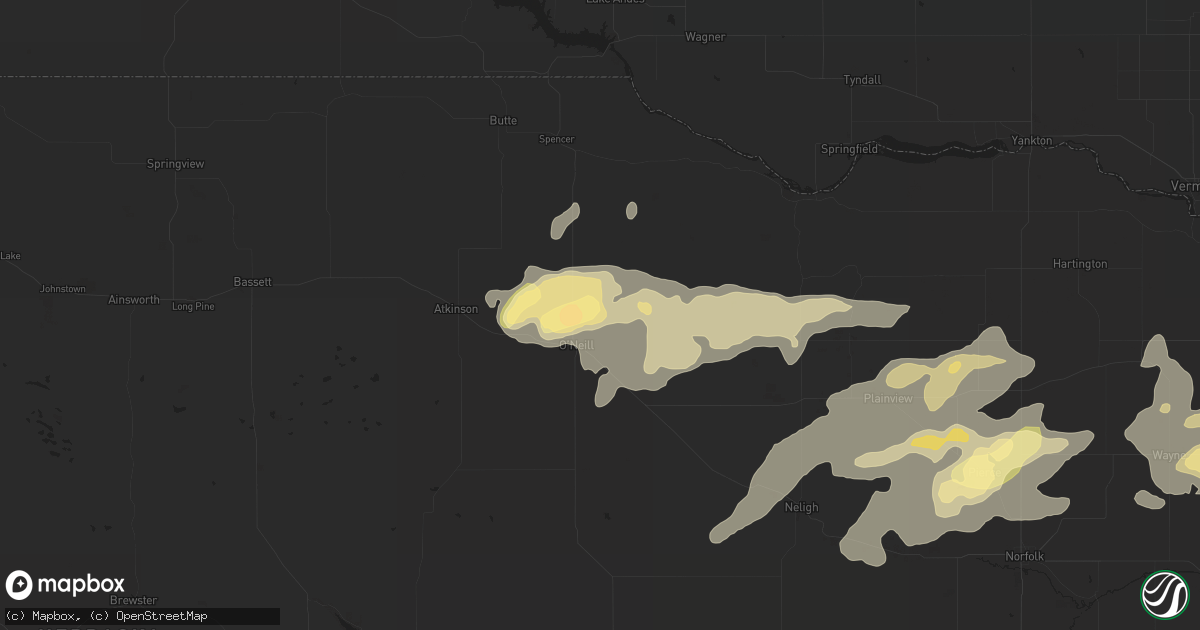 Hail map in Oneill, NE on June 6, 2015