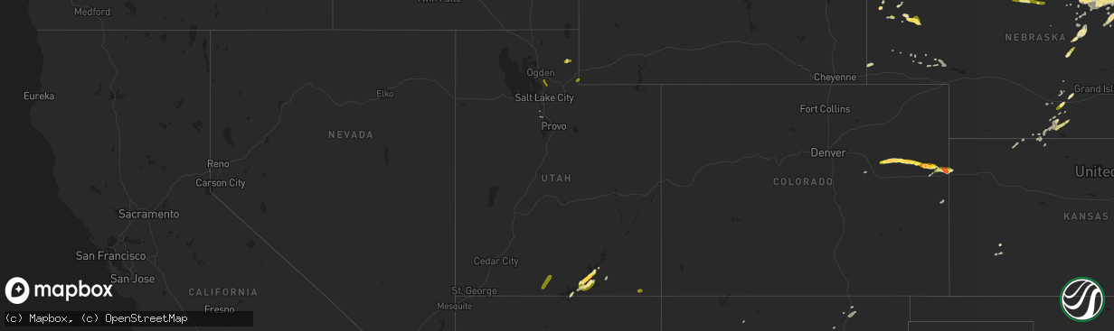 Hail map in Utah on June 6, 2015