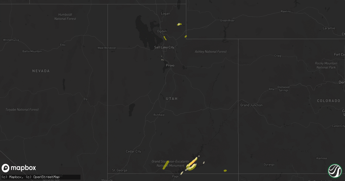 Hail map in Utah on June 6, 2015