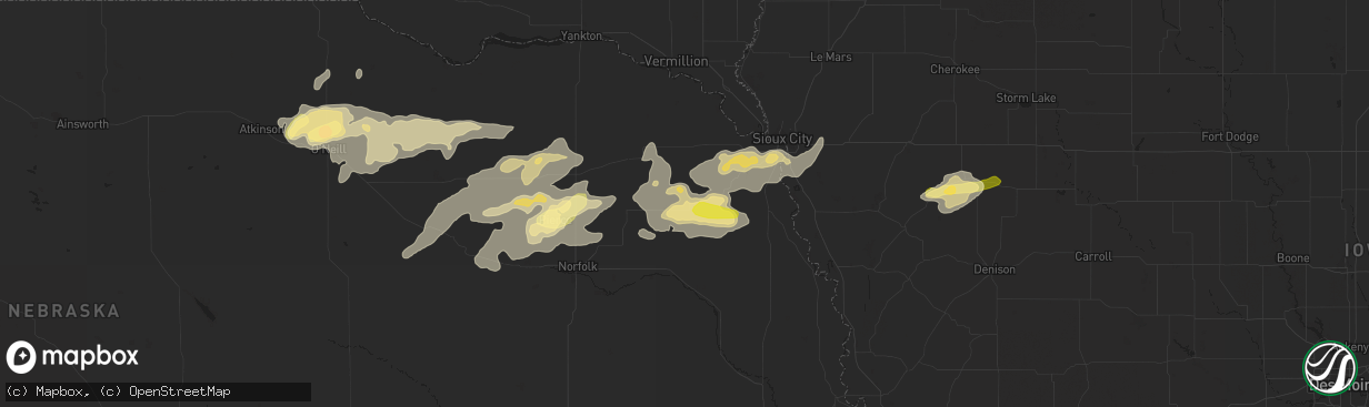 Hail map in Wakefield, NE on June 6, 2015