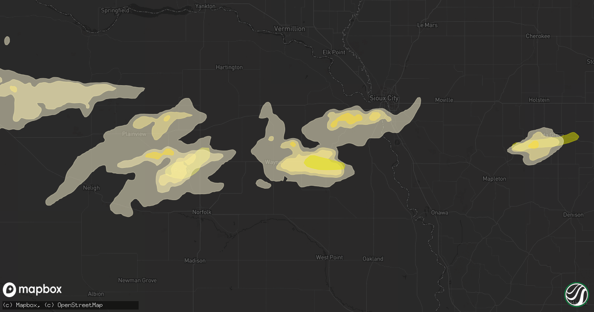 Hail map in Wakefield, NE on June 6, 2015