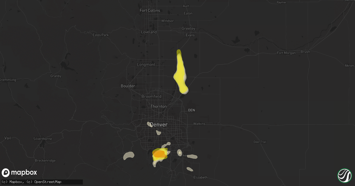 Hail map in Brighton, CO on June 6, 2016
