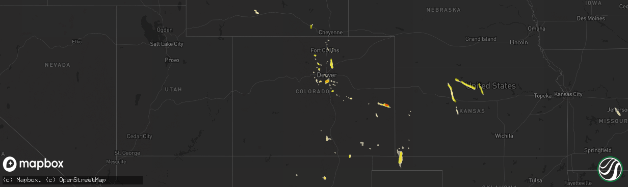 Hail map in Colorado on June 6, 2016