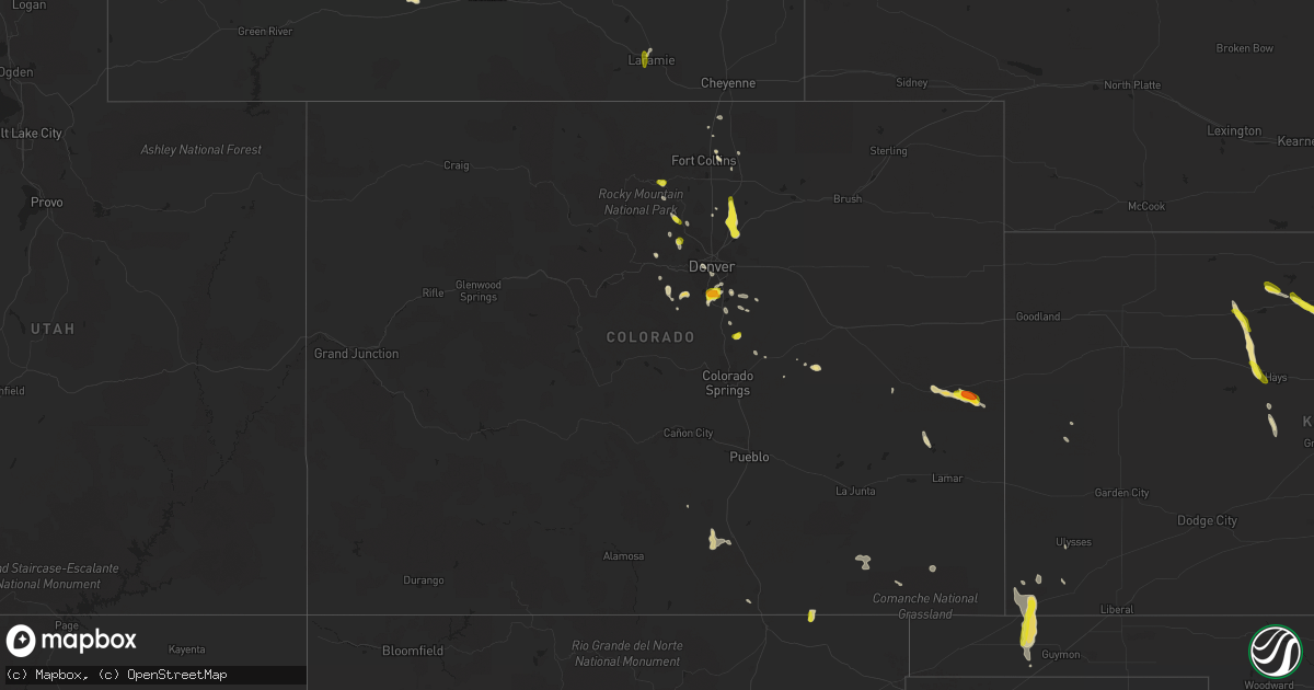 Hail map in Colorado on June 6, 2016