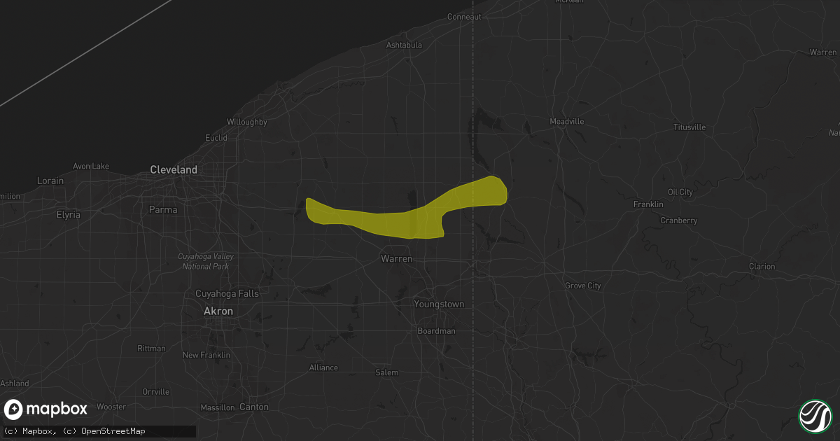 Hail map in Cortland, OH on June 6, 2016