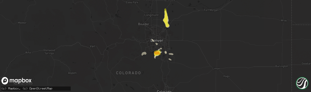 Hail map in Englewood, CO on June 6, 2016