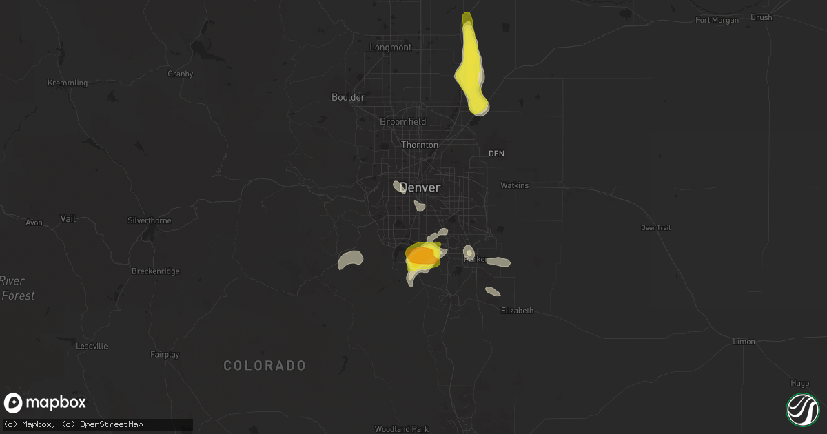 Hail map in Englewood, CO on June 6, 2016