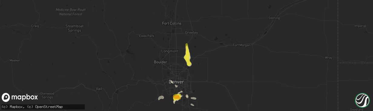 Hail map in Fort Lupton, CO on June 6, 2016