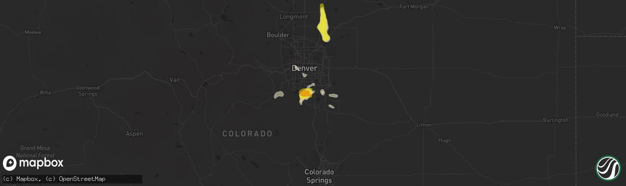 Hail map in Lone Tree, CO on June 6, 2016