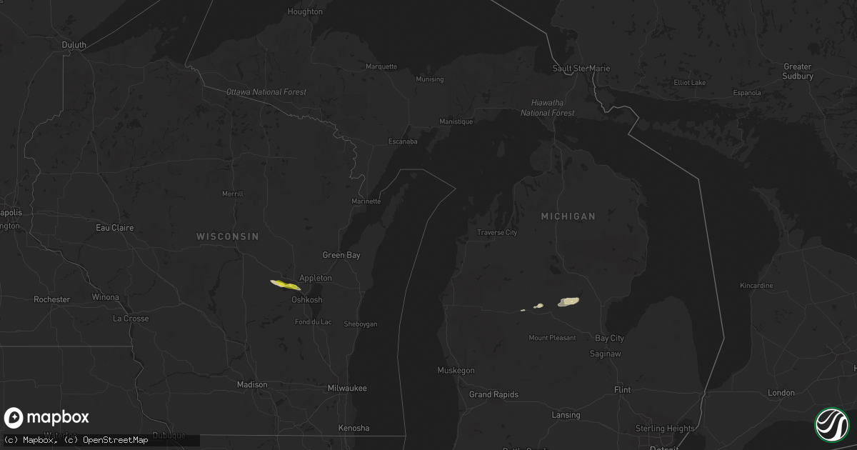 Hail map in Michigan on June 6, 2016