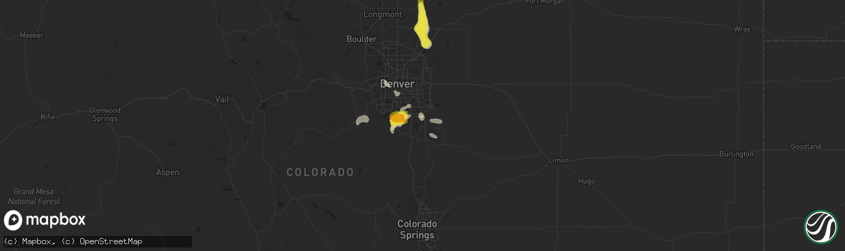 Hail map in Parker, CO on June 6, 2016