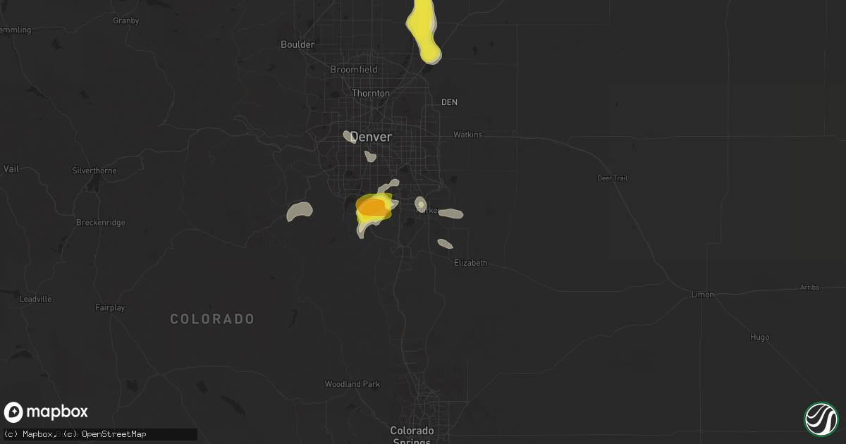 Hail map in Parker, CO on June 6, 2016