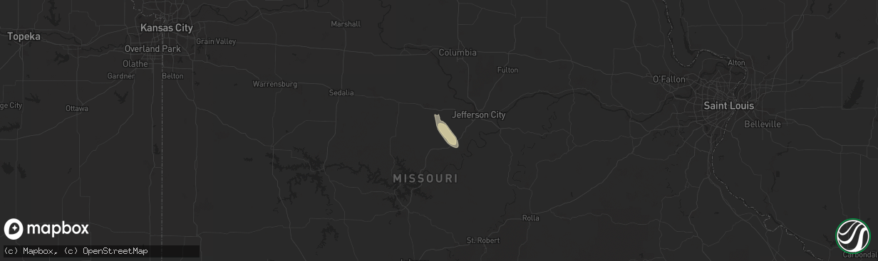 Hail map in Russellville, MO on June 6, 2016