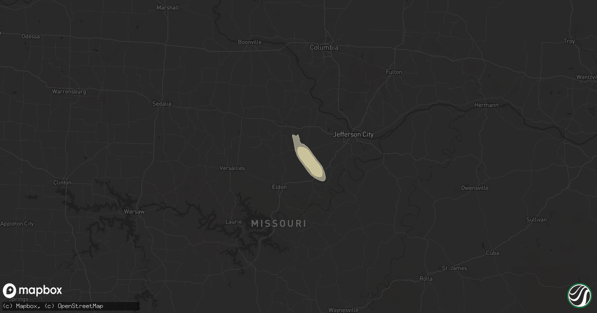 Hail map in Russellville, MO on June 6, 2016