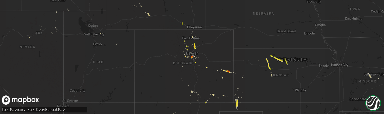 Hail map on June 6, 2016