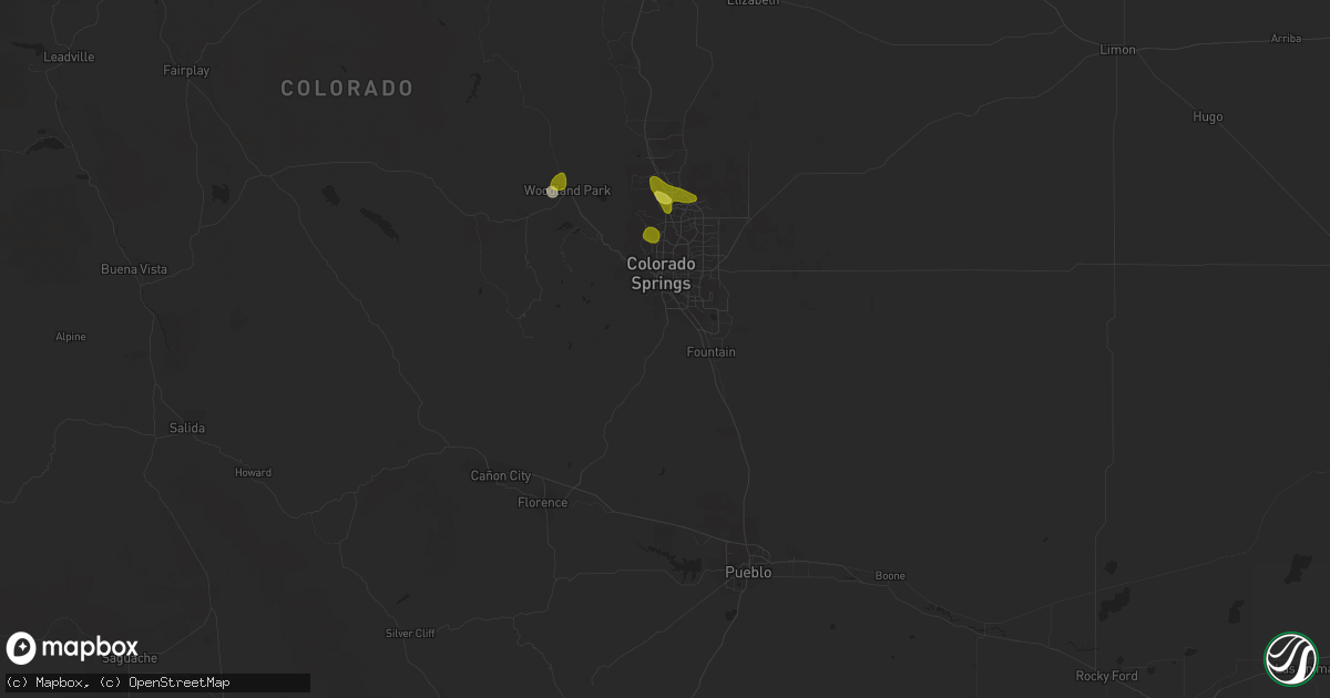 Hail map in Colorado Springs, CO on June 6, 2017