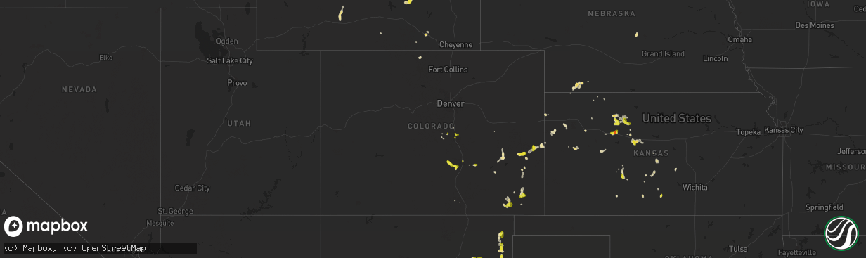 Hail map in Colorado on June 6, 2017