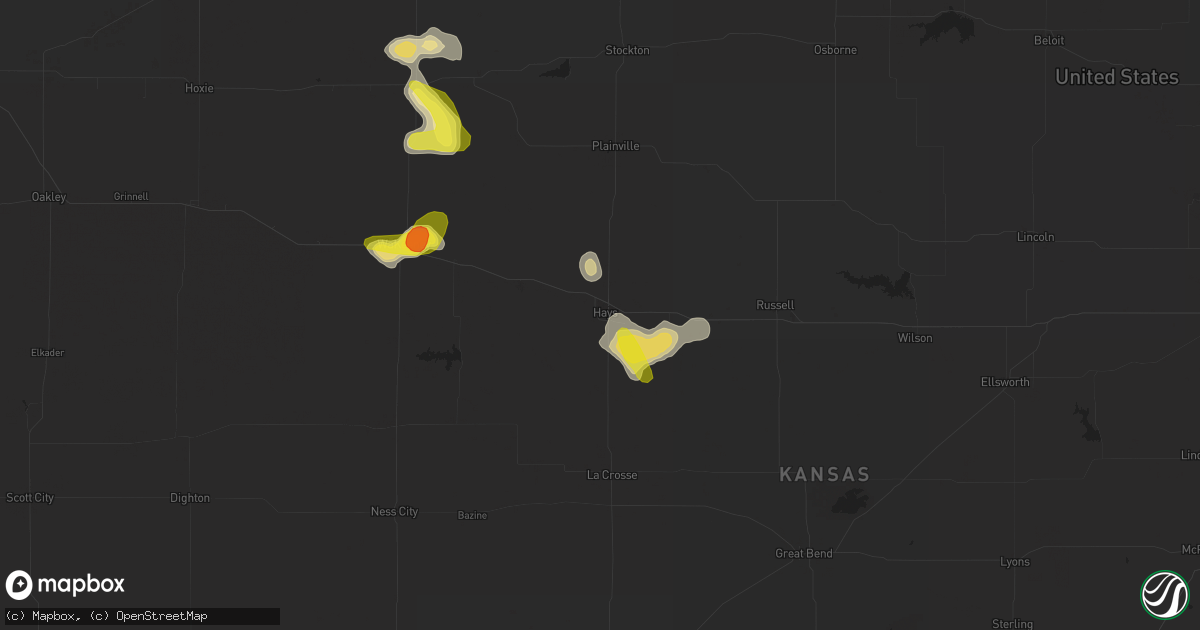 Hail map in Hays, KS on June 6, 2017
