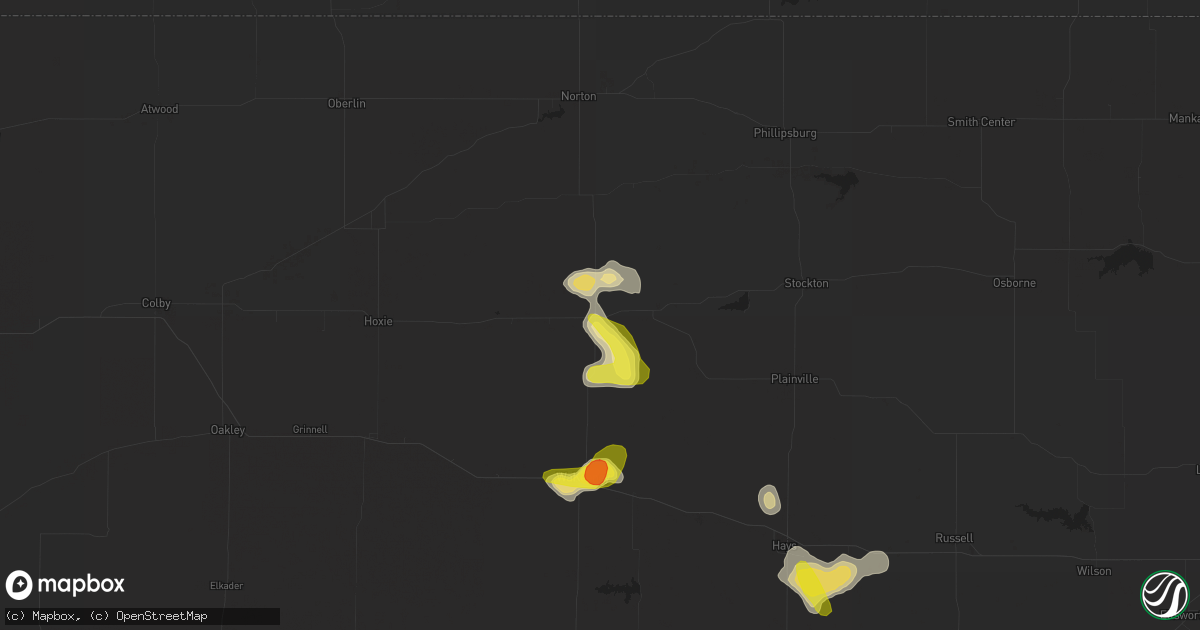 Hail map in Hill City, KS on June 6, 2017