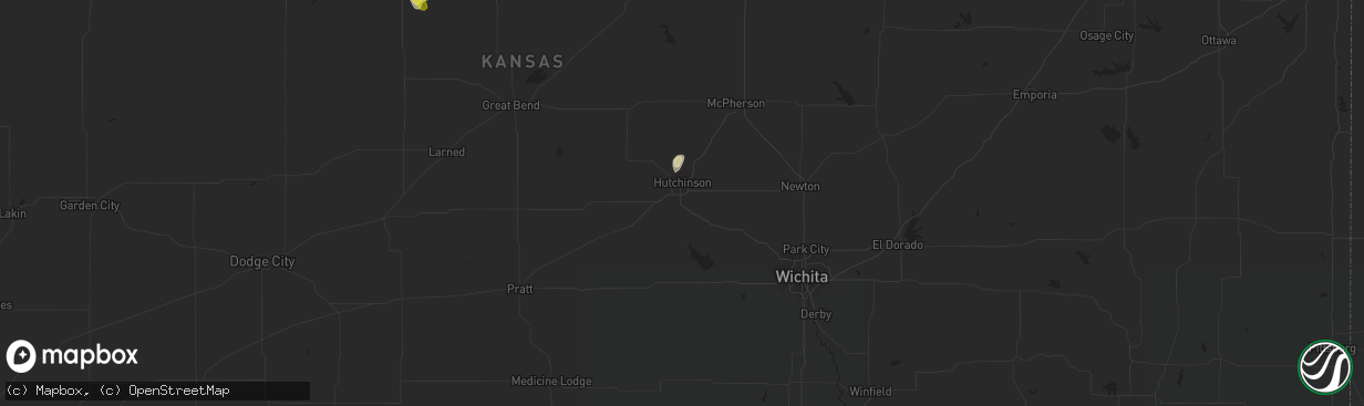 Hail map in Hutchinson, KS on June 6, 2017