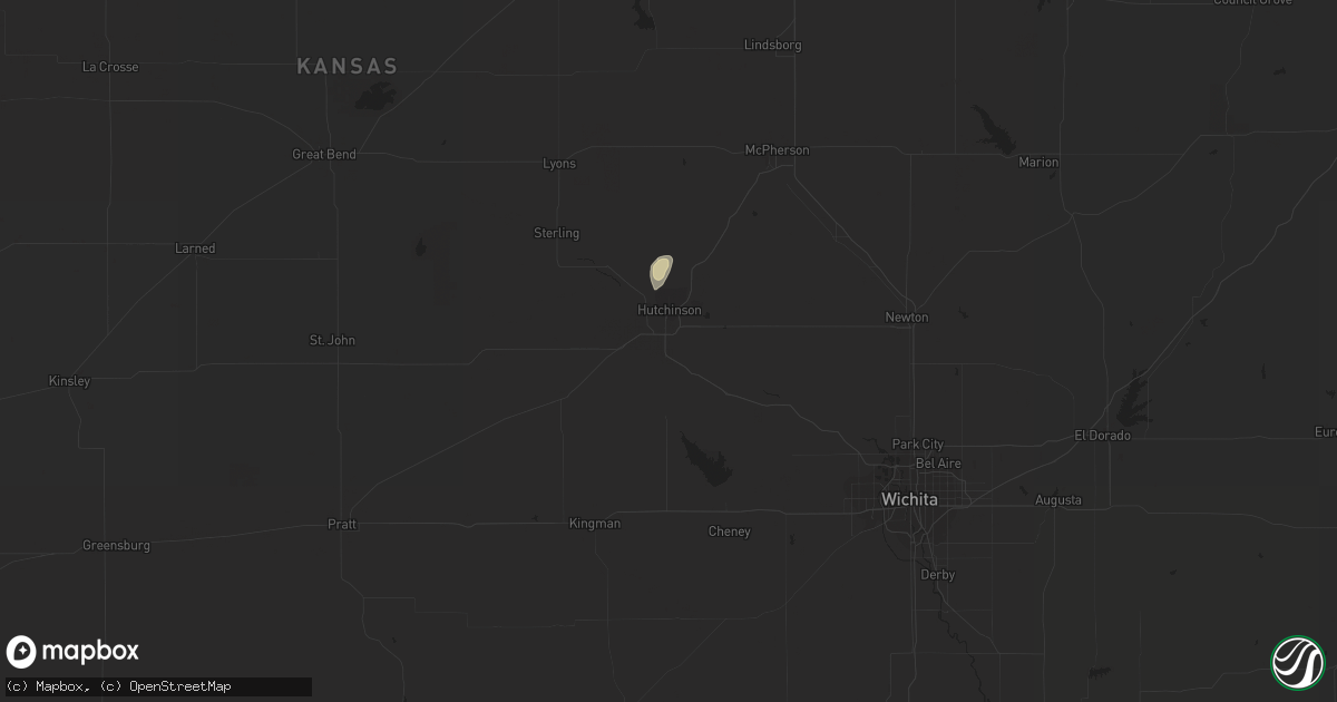 Hail map in Hutchinson, KS on June 6, 2017