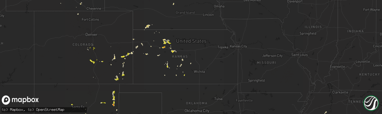 Hail map in Kansas on June 6, 2017