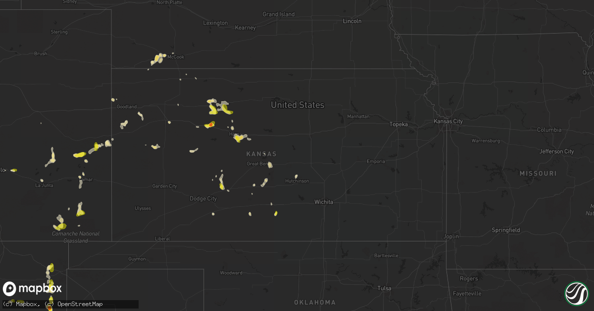 Hail map in Kansas on June 6, 2017